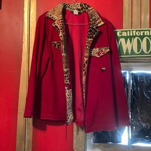 Vintage Vegas Leisure Red Leopard Jacket